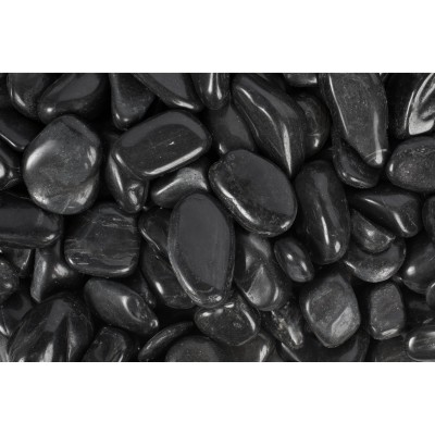 Rain Forest Medium Black Super Polished Pebbles   